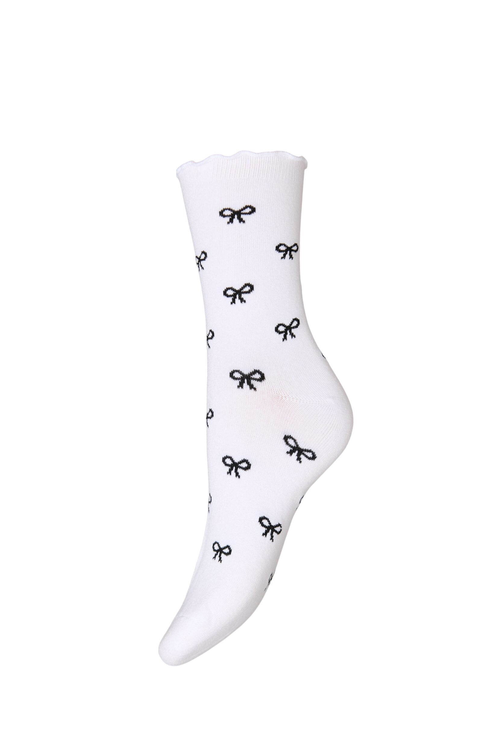 Zizzi Chaussettes en coton &agrave; motifs, Blanc, Packshot image number 0