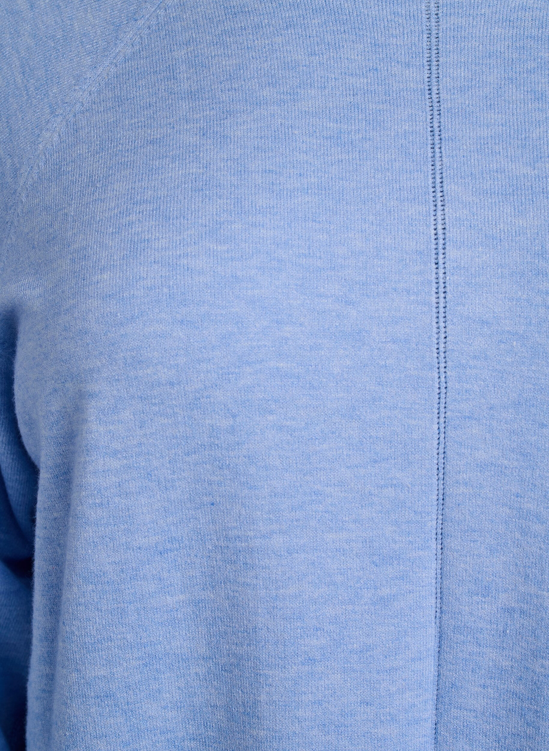 Zizzi Robe en maille avec un col rond et un motif tricot&eacute;, Della R. Blue Mel., Packshot image number 2