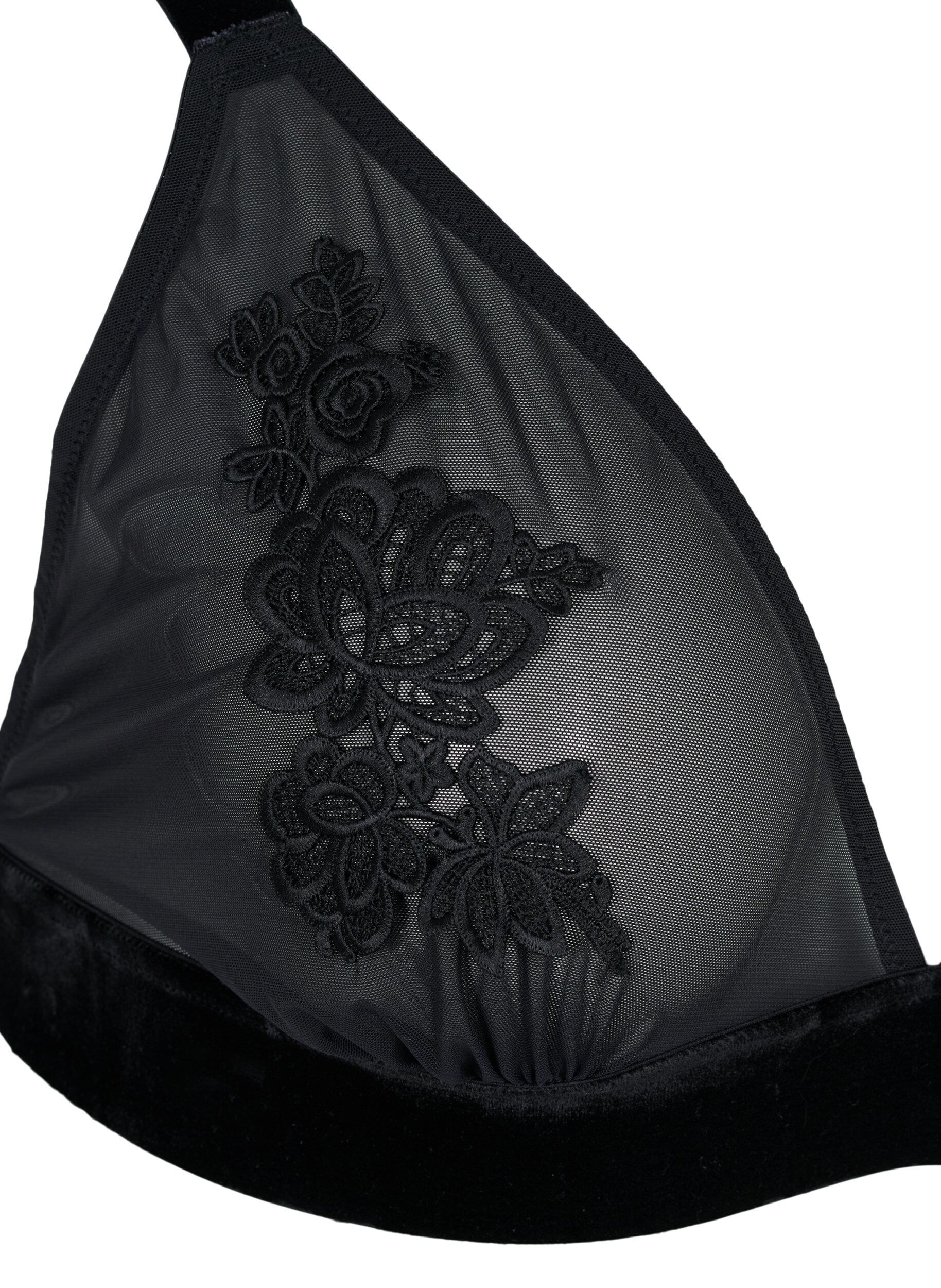 ZizziMesh bh met velours en kant, Black, Packshot image number 2