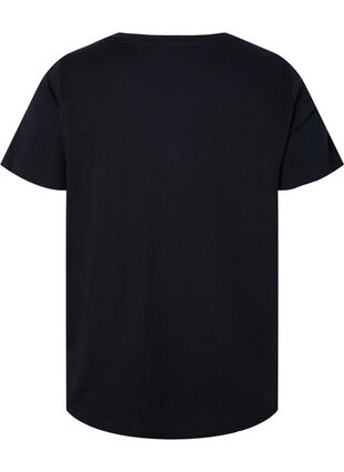 Katoenen T-shirt met pailletten, Black w. Love, Packshot image number 1