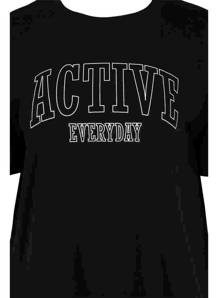 Trainings t-shirt in katoen, Black, Packshot image number 2