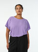 Blouse &agrave; manches courtes et encolure ronde, Mauve, Model image number 0