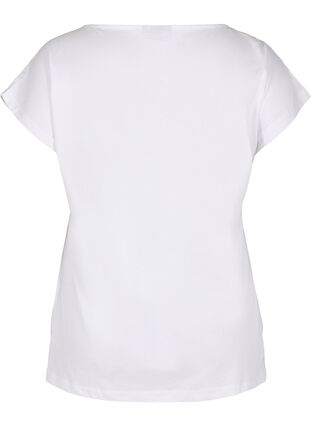 T-shirt van biologisch katoen met borstzakje, Bright White, Packshot image number 1
