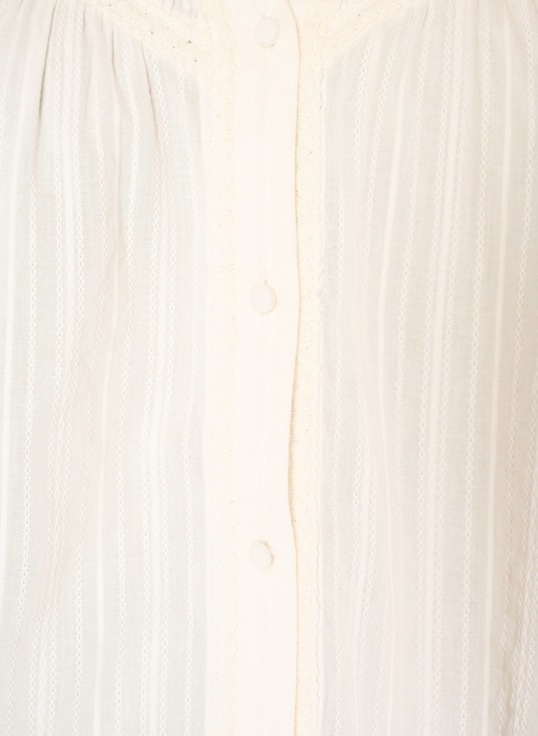 ZizziBlouse en coton avec bandes d&eacute;coratives, Vanille, Packshot image number 2