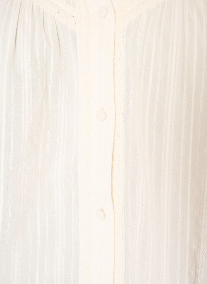 Blouse en coton avec bandes d&eacute;coratives, Vanille, Packshot image number 2