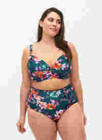Bas de bikini à fleurs avec taille haute, Meave Print, Model