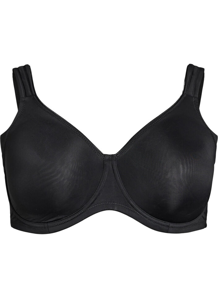 Comfort-bh met beugel en voorgevormde cups, Zwart, Packshot image number 0