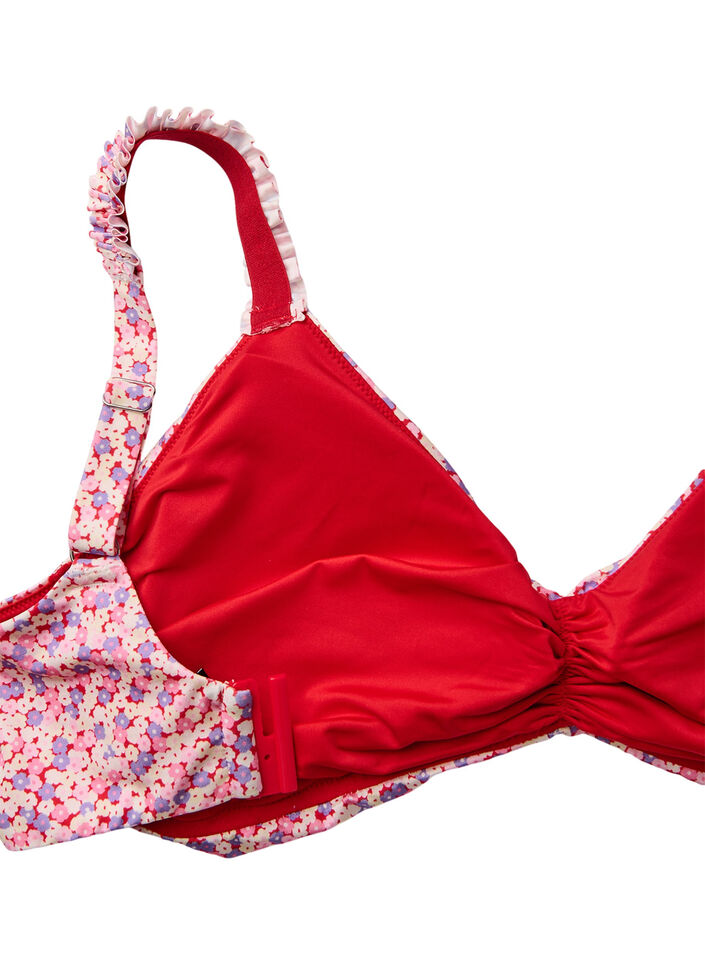 Gestreepte bikinitop met afneembare vulling, Roze, Packshot image number 3
