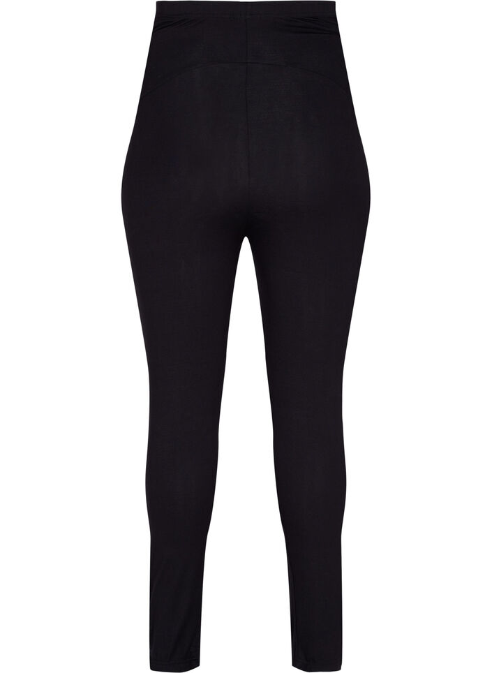 Leggings de grossesse en viscose avec boutons, Black, Packshot image number 1