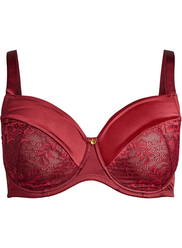 Soutien-gorge embo&icirc;tant en microfibre brillante, Bordeaux fonc&eacute;, Packshot image number 0