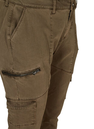 Pantalon cargo avec détails fermeture éclair, Army green, Packshot image number 2