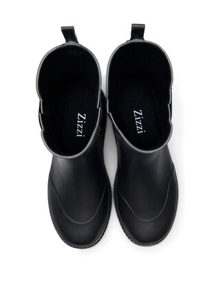 Korte rubberen laarzen met brede pasvorm, Black, Packshot image number 2