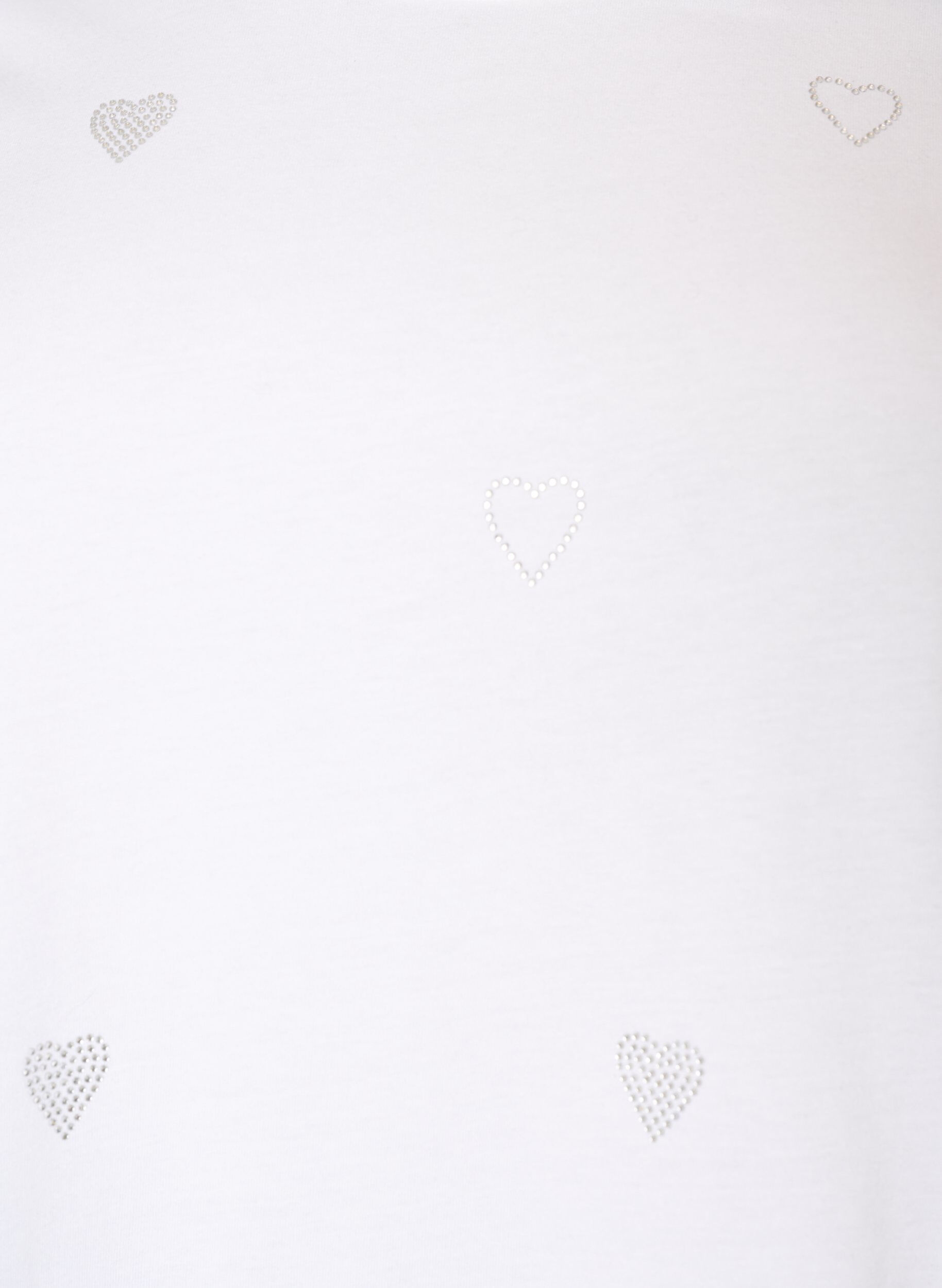 ZizziOrganisch katoenen T-shirt met hartjes, Wit, Packshot image number 2