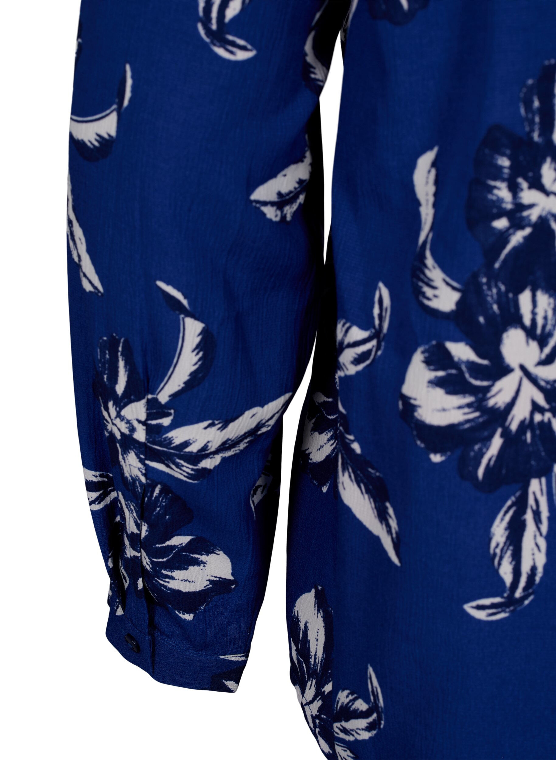 ZizziFLASH - Blouse met lange mouwen en print, Navy Blazer Flower, Packshot image number 3
