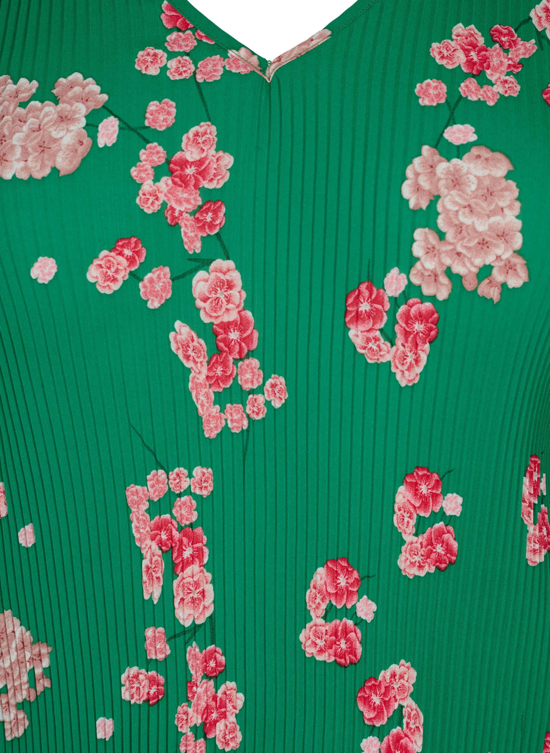 ZizziGeplooide blouse met 3/4 mouwen, Jolly Green Flower, Packshot image number 2