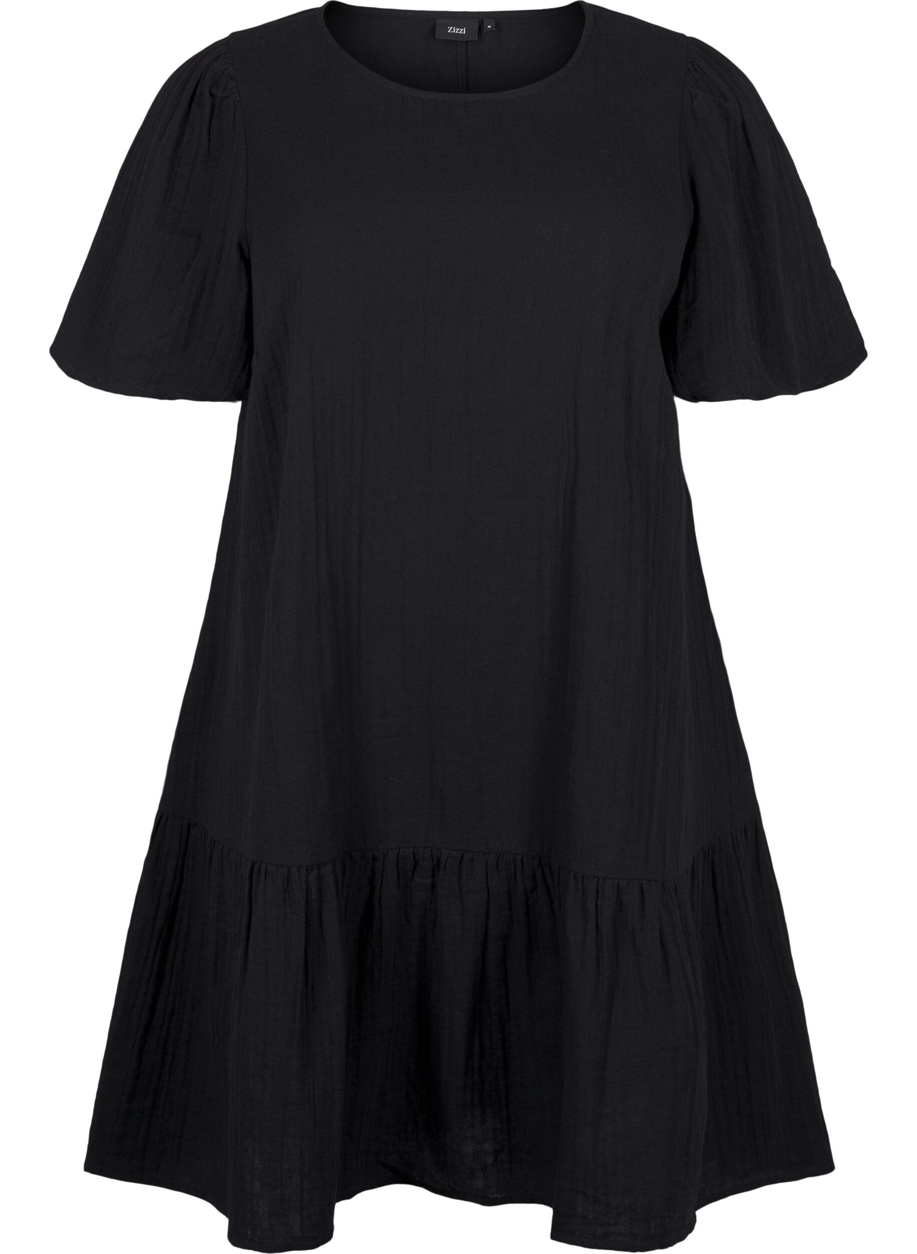 Robe &agrave; manches courtes en coton &agrave; une coupe &eacute;vas&eacute;e