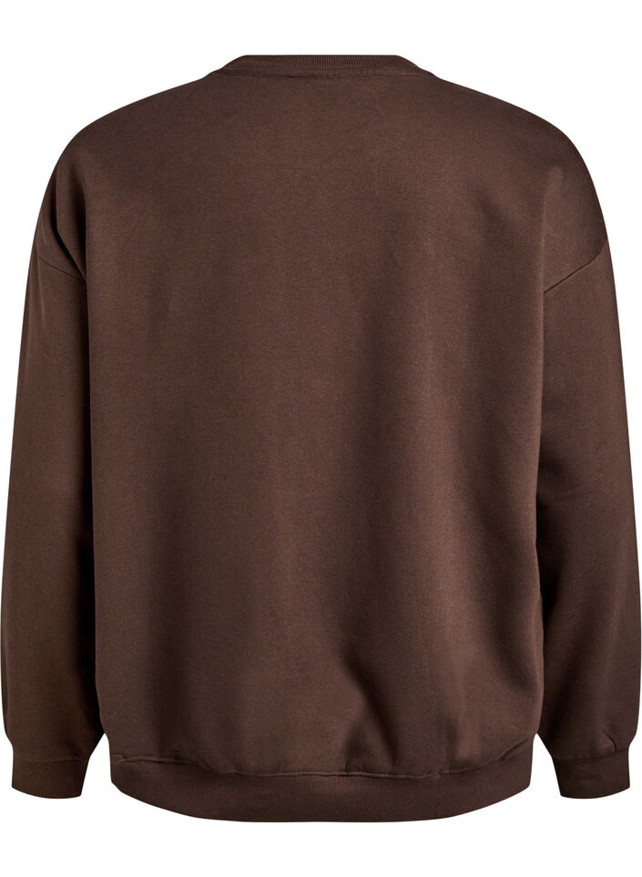 Sweatshirt met motief, Bruin, Packshot image number 1