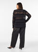 Kanten blouse met lange mouwen, Zwart, Model image number 2