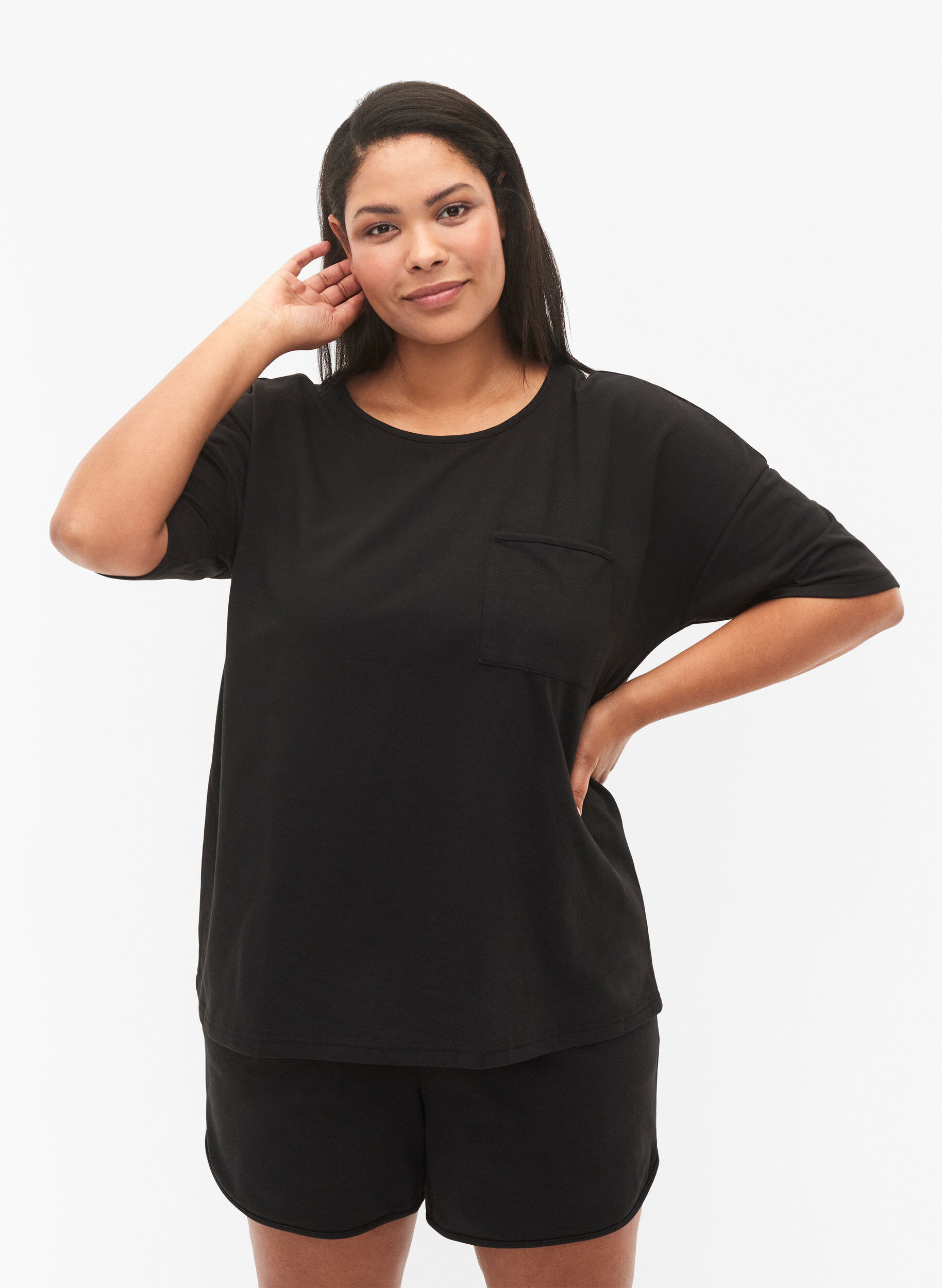 ZizziBlouse met 1/2 mouwen, Black, Model image number 0