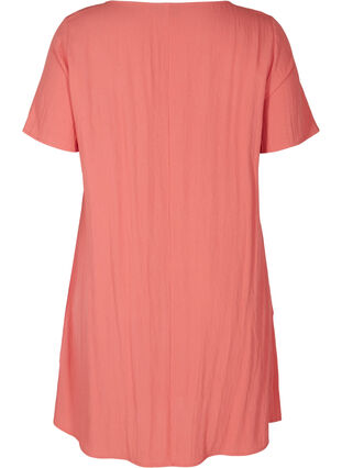 Viscose jurk met korte mouwen en zakken, Faded Rose, Packshot image number 1