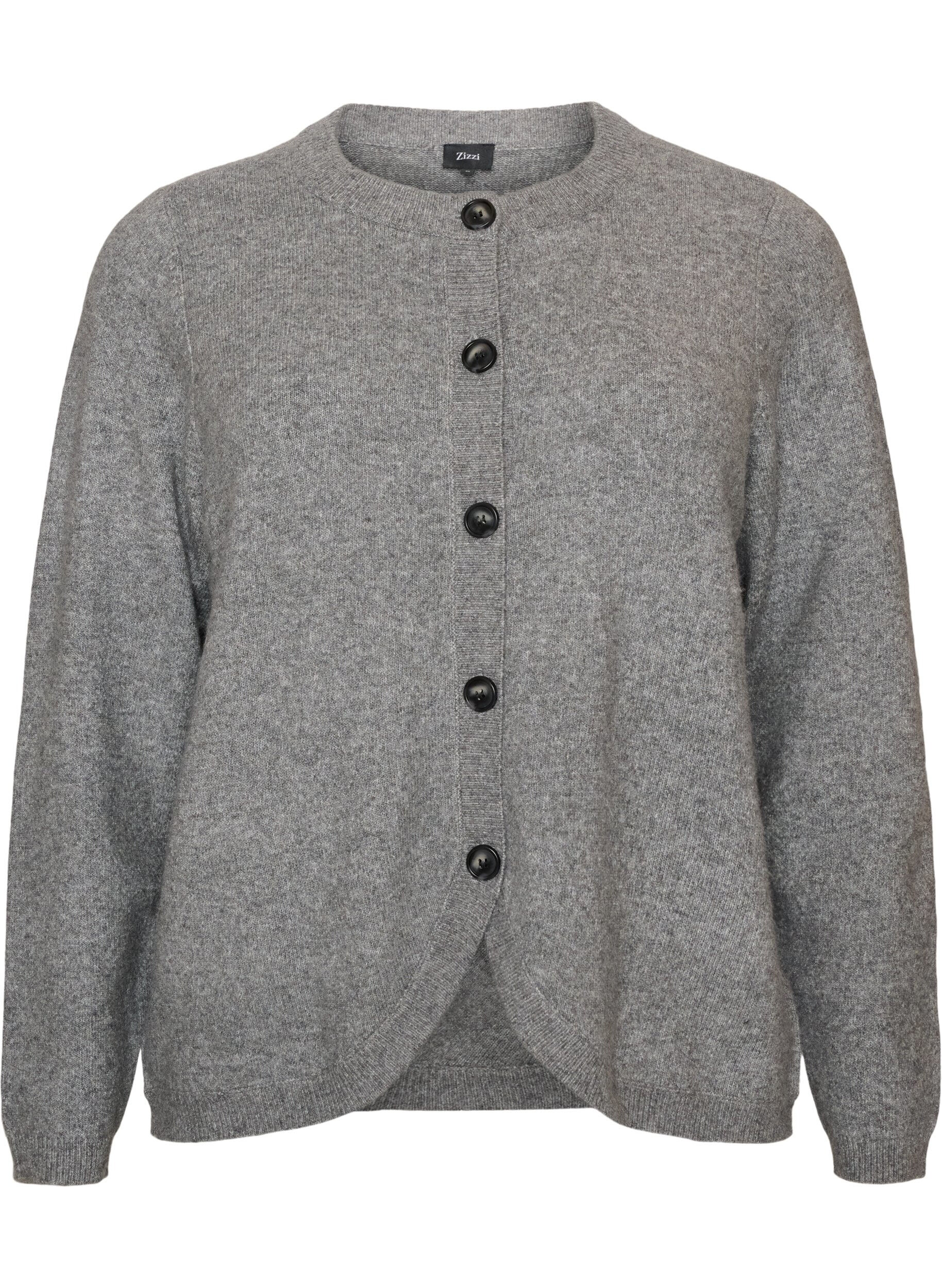 Cardigan avec boutons et devant arrondi