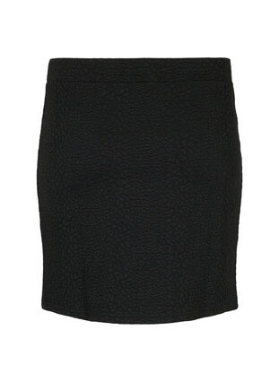 Korte rok met textuur, Black, Packshot image number 1