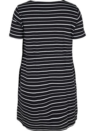 Tunique en coton à manches courtes, Black/White Stripe , Packshot image number 1