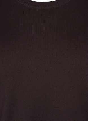 Top en viscose tricoté à manches longues, Black Coffee Solid, Packshot image number 2