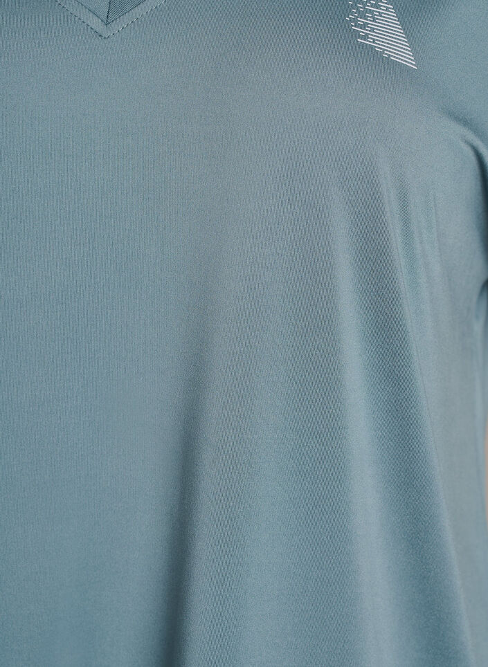 Losvallend trainings-T-shirt met V-hals, Grijs, Packshot image number 2