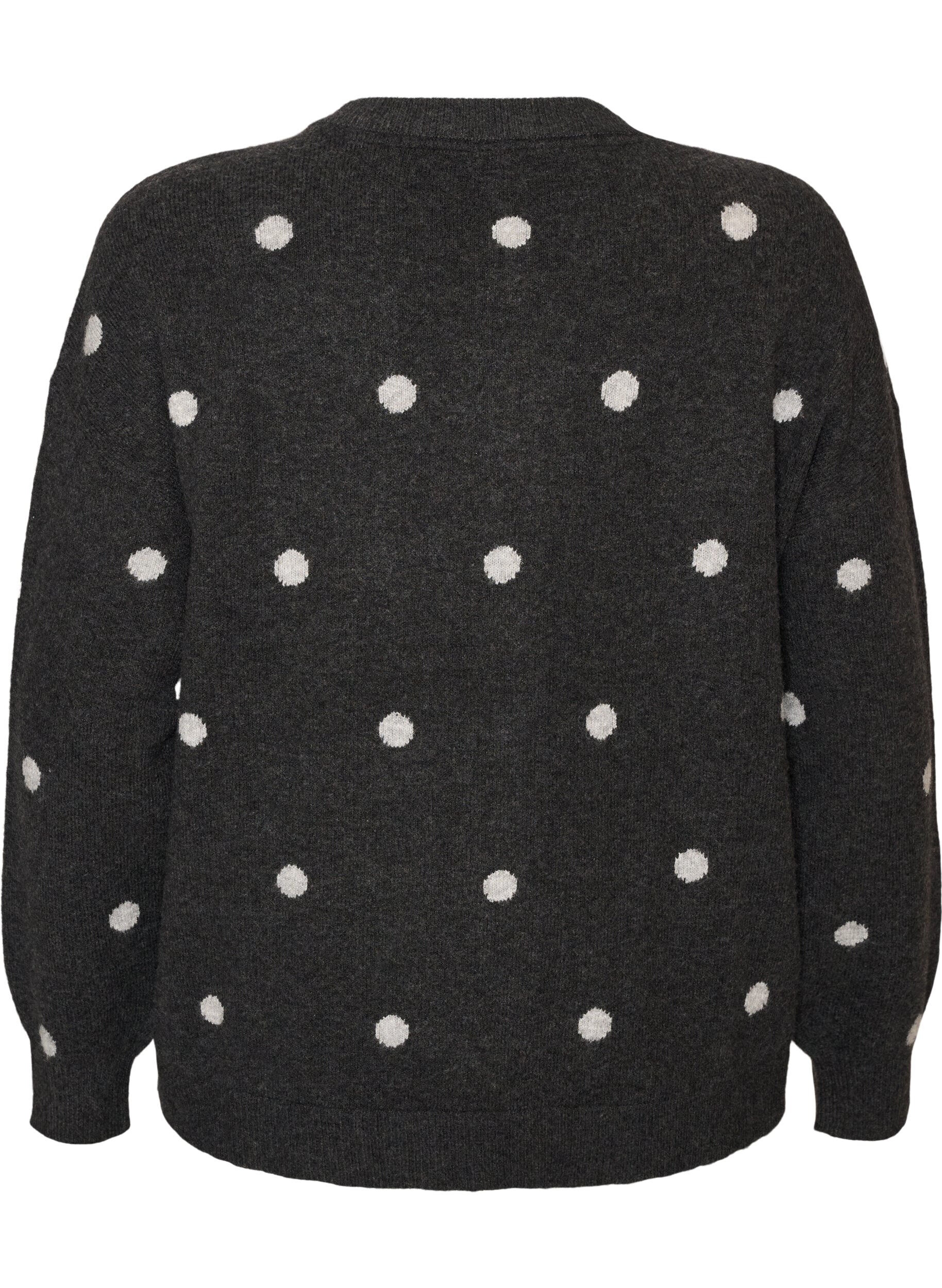 ZizziCardigan &agrave; pois, Gris, Packshot image number 1