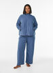 Fleecetop met ritssluiting en hoge kraag, Blauw, Model image number 1