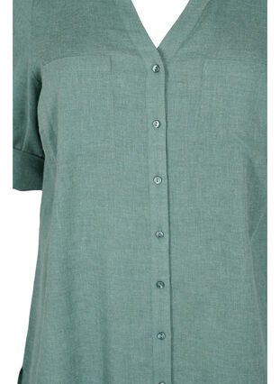 Chemise longue avec manches 3/4 et encolure en V, Balsam Green, Packshot image number 2