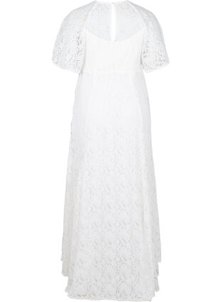 Robe de mariée en dentelle à manches courtes, Star White, Packshot image number 1