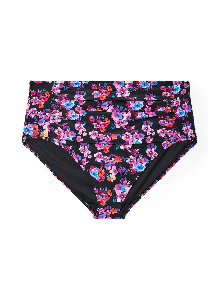 Hoge taille bikinibroekjes met patroon, Paars, Packshot image number 0