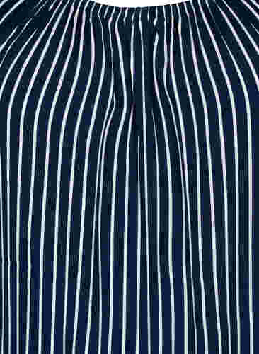 Effen blouse van viscose met korte mouwen, Navy B./White Stripe, Packshot image number 2