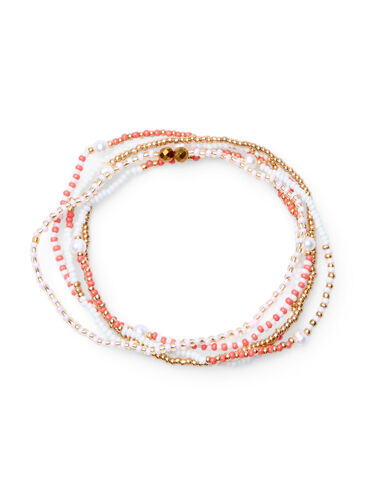 Lot de 5 bracelets en perles, Coral Mix, Packshot image number 0