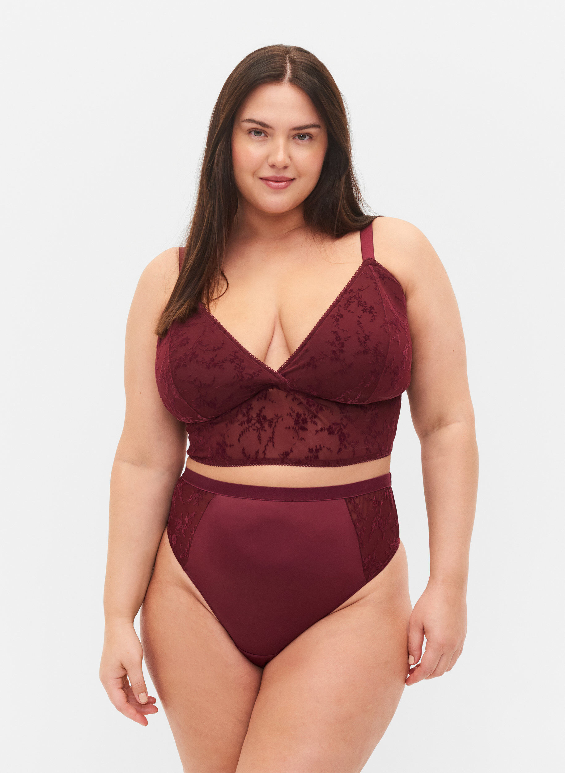 ZizziG-string met normale taille, Bordeaux Ass, Model image number 0