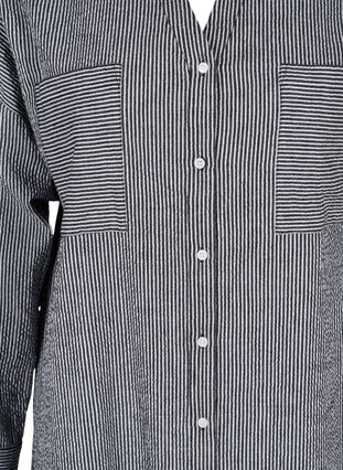 Robe chemise en coton rayé, Black Stripe, Packshot image number 2
