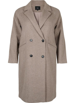 Manteau en laine avec boutons et poches, Moon Rock Mel., Packshot image number 0