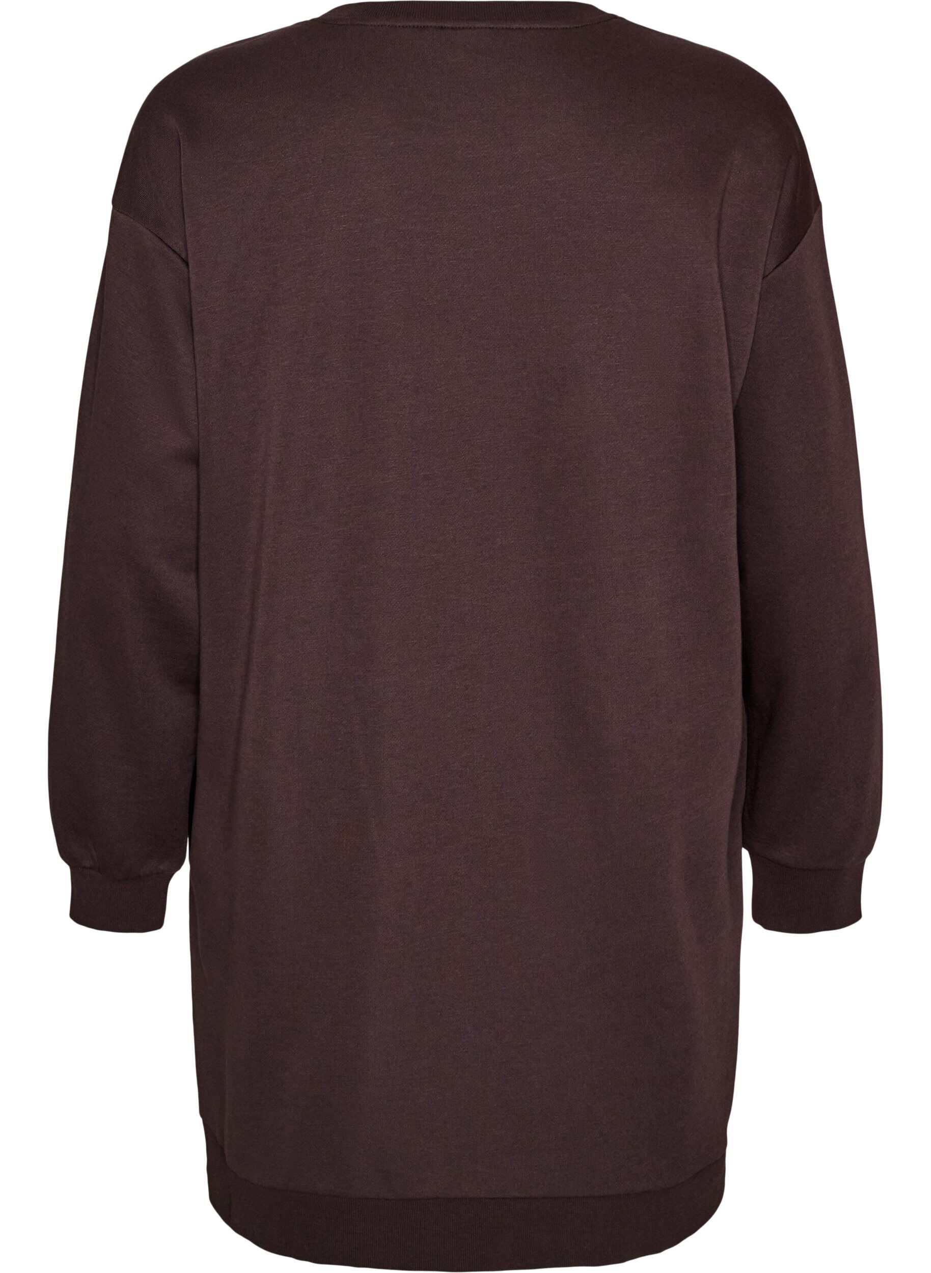 ZizziRobe sweat ample avec des poches, Marron, Packshot image number 1