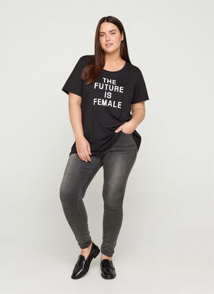 T-shirt met print, Black FUTURE , Model image number 2
