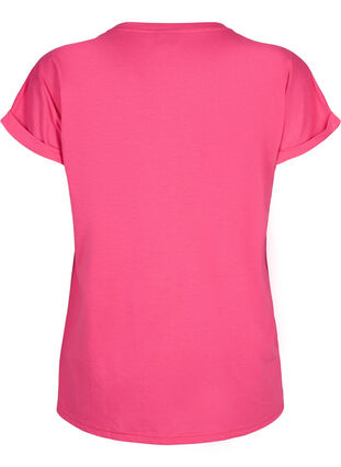 T-shirt met korte mouwen van katoenmix, Raspberry Sorbet, Packshot image number 1