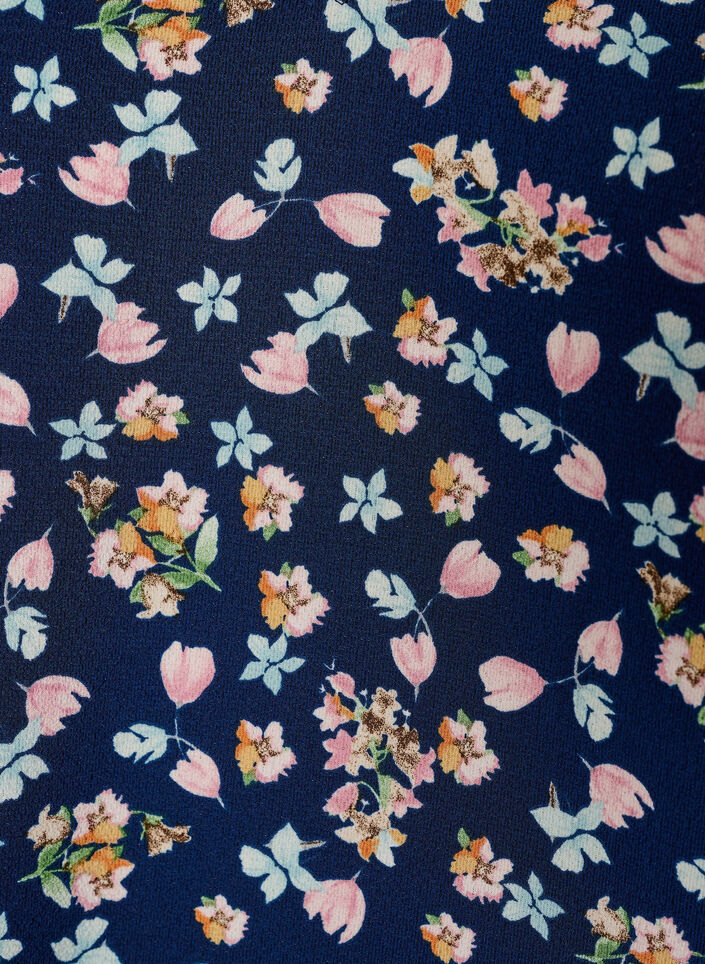 Top met print en V-hals, Blauw, Packshot image number 2
