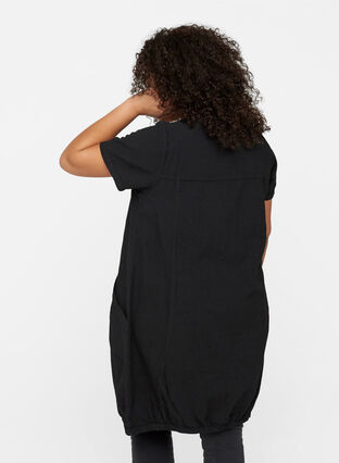 Robe en coton à manches courtes, Black, Model image number 1