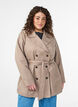 Korte trenchcoat met riem, Grijs, Model image number 0
