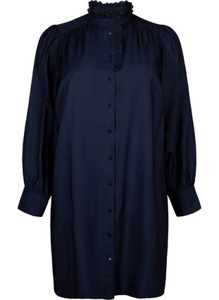 Robe chemise en viscose avec volants, Sky Captain, Packshot image number 0