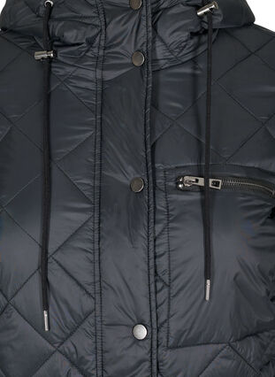 Gewatteerde lichte jas met capuchon, Black, Packshot image number 2