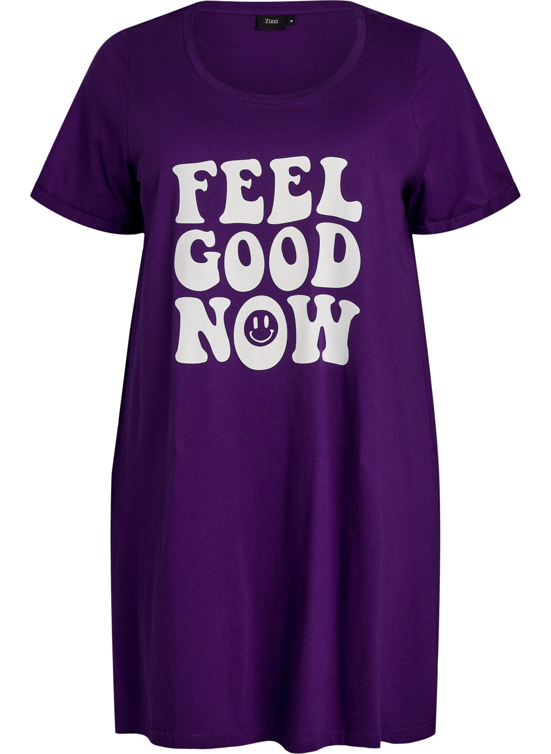 Chemise de nuit &agrave; manches courtes en coton biologique