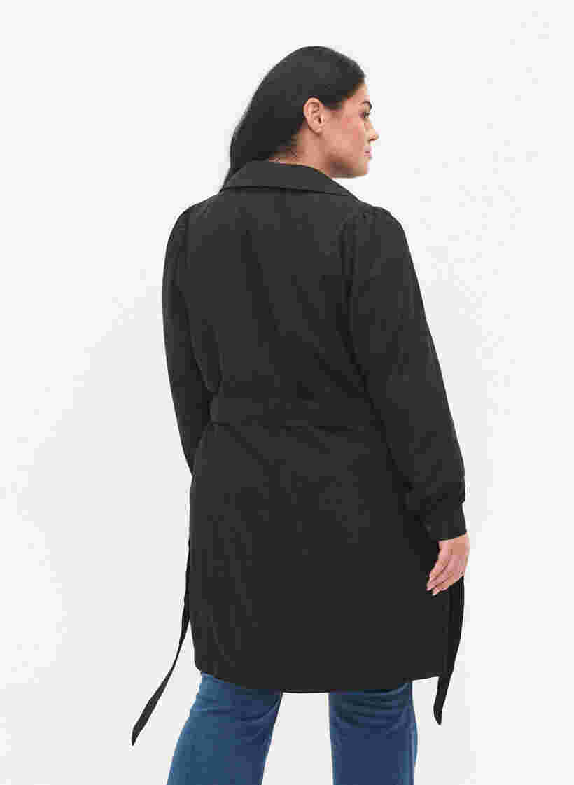 Trenchcoat met riem en zakken, Black, Model image number 1