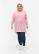 Gestreepte tuniek met v-hals en knopen, Beetroot Stripe, Model image number 3